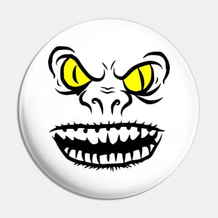 Troll face with yellow eyes Pin