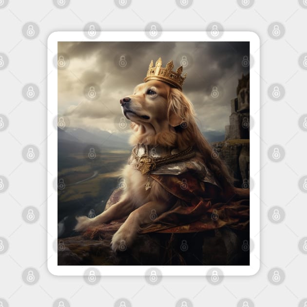 Graceful Golden Retriever - Medieval Scottish Princess Magnet by HUH? Designs