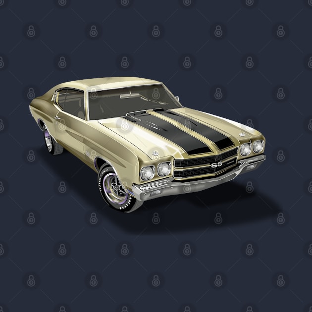 Vintage 1970 Chevrolet Chevelle SS Gold by TheStuffInBetween