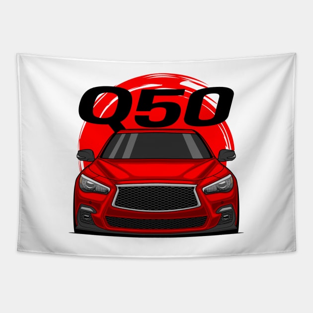 Front Red Q50 Sedan JDM Tapestry by GoldenTuners