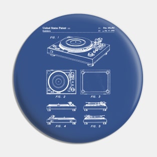 Vinyl Record Player Patent - Music Lover Bedroom Art - Blueprint Pin