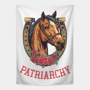 Patriarchy -- Retro Horse Design Tapestry