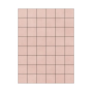 Large Grid Pattern - Pale Pink T-Shirt