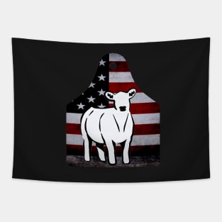 American Flag Ear Tag - Cow - NOT FOR RESALE WITHOUT PERMISSION Tapestry