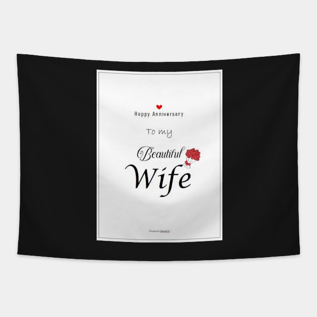 Valentine day/Heart wife card/Love/Anniversary/for wife rose bouquet Tapestry by solsolyi