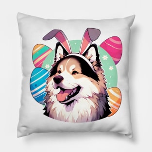 Karelian Bear Dog Celebrates Easter with Bunny Ears Pillow