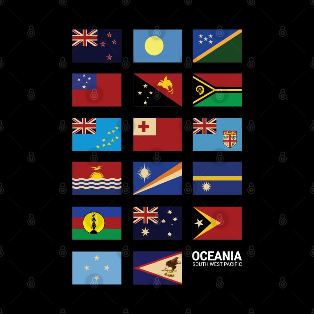 Oceania Country Flags Set by KewaleeTee