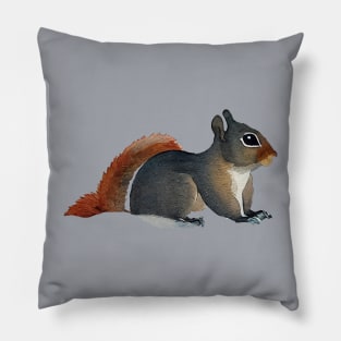 Simple Squirrel in Watercolor Pillow