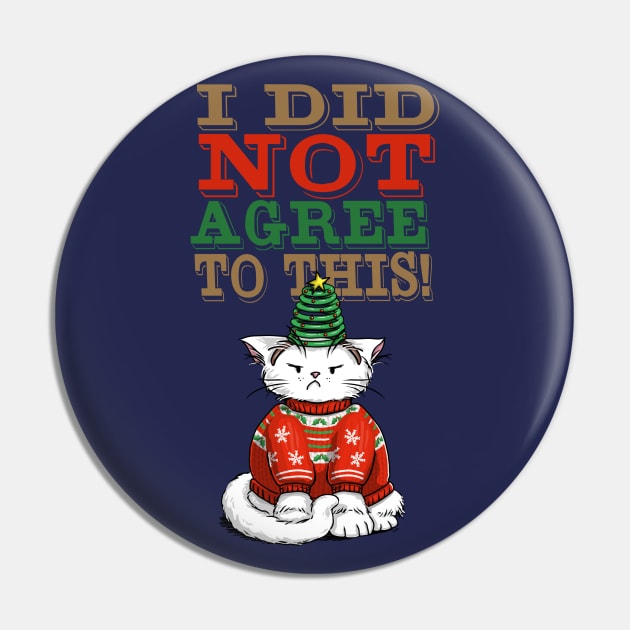 Disgruntled Cat in Ugly Christmas Sweater (dark background) Pin by ElephantShoe