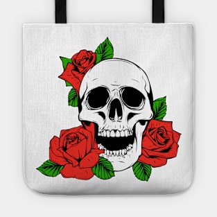 Funny Skull Flower Tote