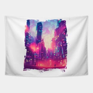 Cool Japanese Neon City Tapestry