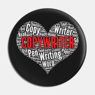 Copywriter Heart Shape Word Cloud Design for Copy Writer graphic Pin