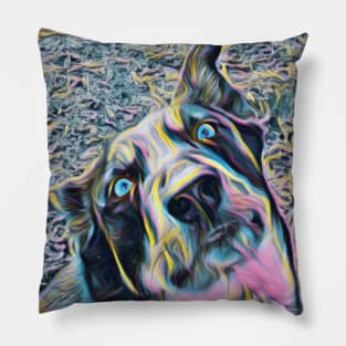 Cute rainbow colored dog Pillow