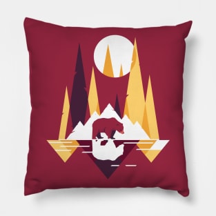 Mountain Bear, Abstract Design Pillow