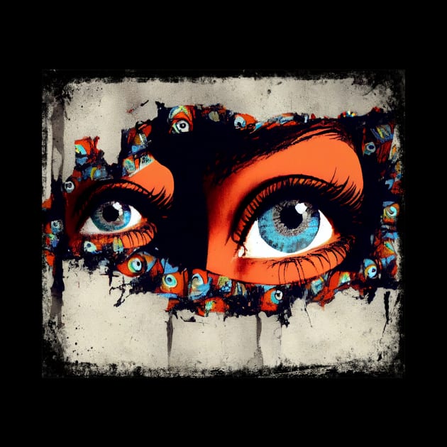 Graffiti Wall Eye Art by TeeTrendz