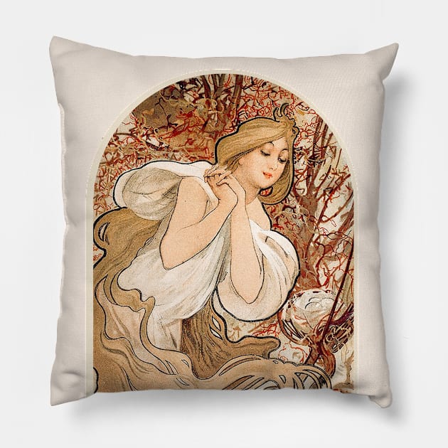 The Seasons, Spring (1897) Pillow by WAITE-SMITH VINTAGE ART