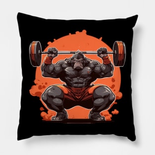 gorilla at gym Pillow