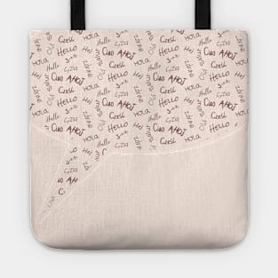 Multilingual Hello Bubble Tote