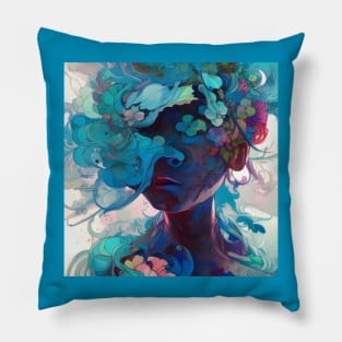 Fantastical Manga Flower Girl Pillow