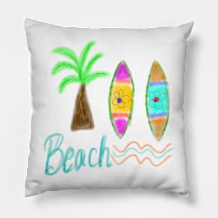 Beach life surfboard Pillow