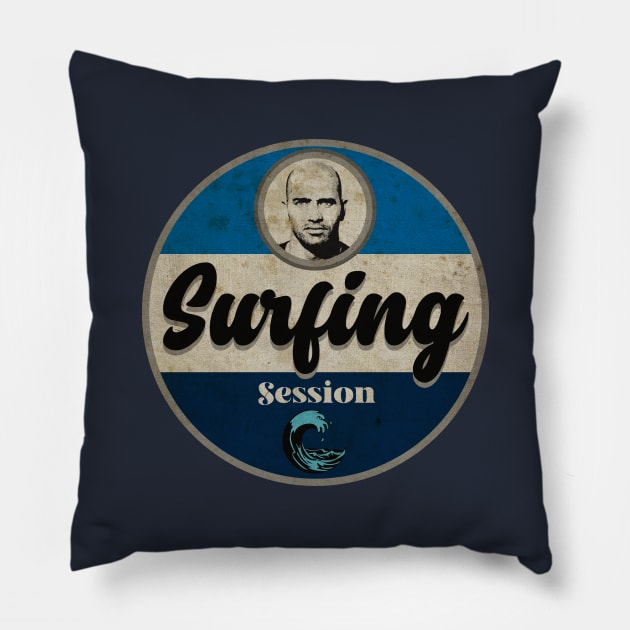 Vintage Surfing Session Pillow by CTShirts