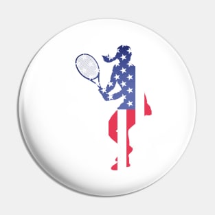 US Open Tennis USA Flag Silhouette Pin