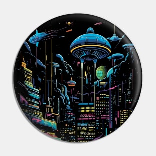 Neon Invasion in the City of Tomorrow Design by gnarly Pin