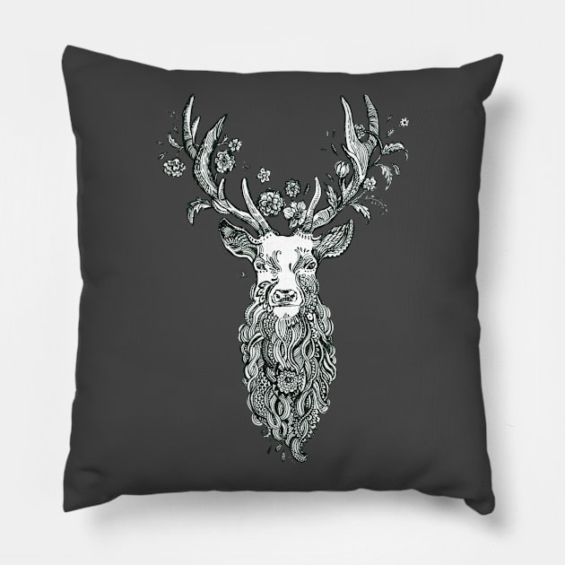 Deer Head. Pillow by FanitsaArt