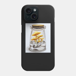 Gold magic mushrooms in a potion bottle - Psychedelic Phone Case