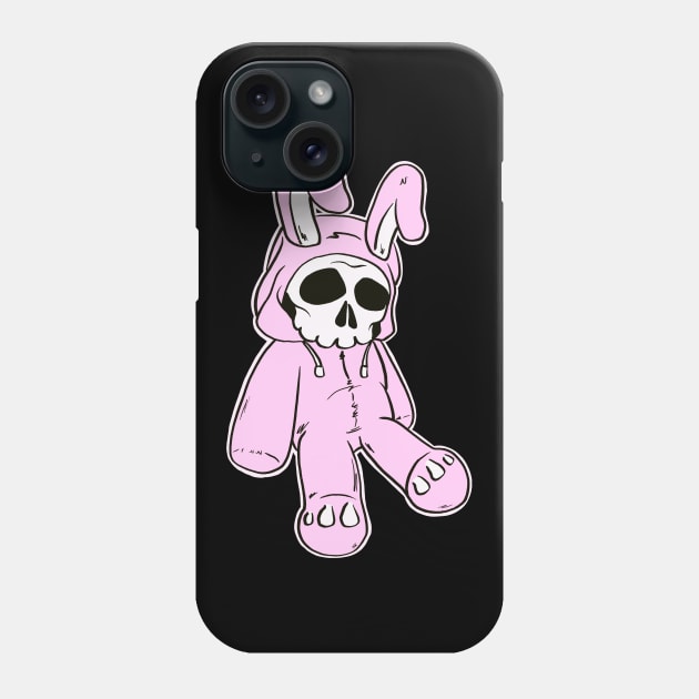 Skeleton Skull Pink Dead Hare Costume Rabbit Bunny Phone Case by Foxxy Merch