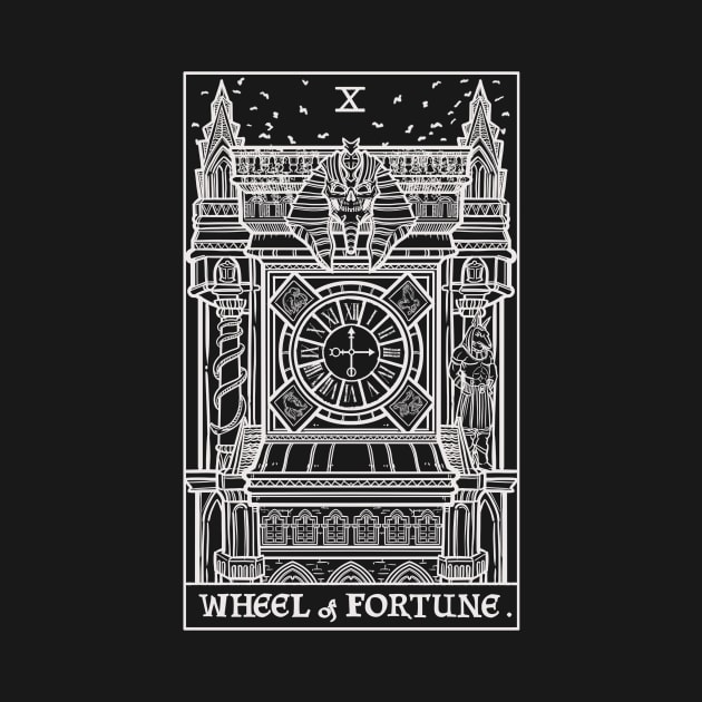 Wheel of Fortune Tarot Card Gothic Clock Tower by TheGhoulishGarb