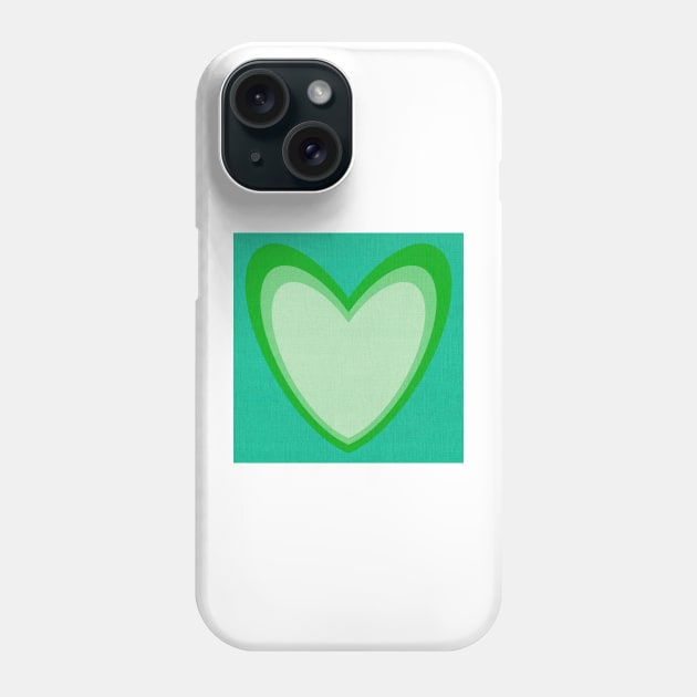 Linen textured heart green Phone Case by Kimmygowland