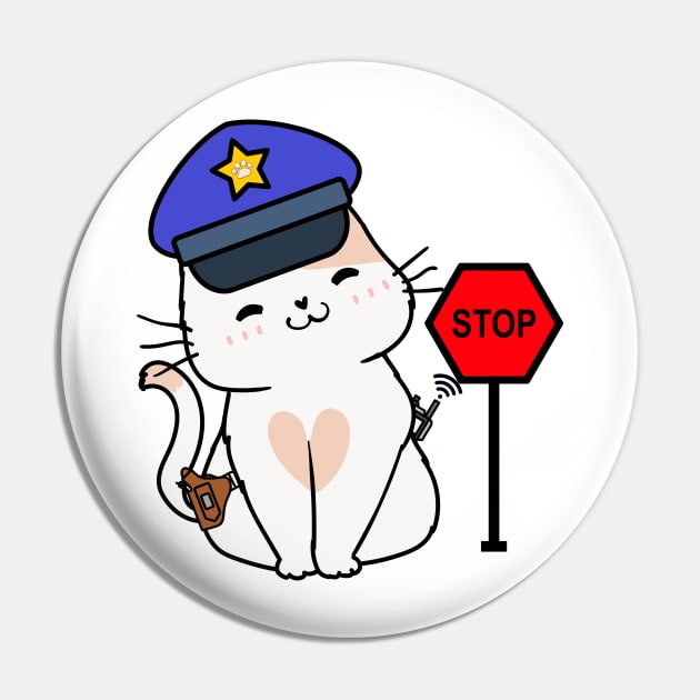 Funny Persian Cat Policeman Pin by Pet Station