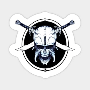 Demon Skull and Crossed Blades Magnet