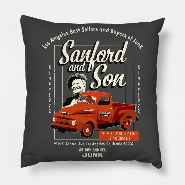 Sanford and Son We buy and Sell Junk Pillow by Alema Art