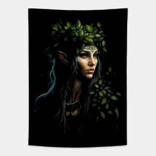 Wood Elf Forest Woman Fantasy Art Tapestry