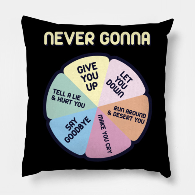 Never Gonna Give You Up 80 S Music Retro Lyrics Rick Astley Oreiller Teepublic Fr