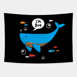 Funny Friendly Blue Whale Bob Tapestry