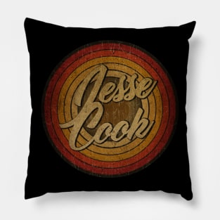 arjunthemaniac,circle vintage retro faded Jesse Pillow