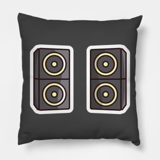 Modern Acoustic System Audio Speaker Sticker vector illustration. Musical instrument icon concept. Electronic bass device for listening music enjoying sound of speaker sticker design with shadow. Pillow