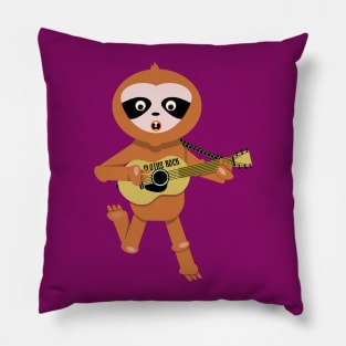 Sloth Playing A guitar Pillow