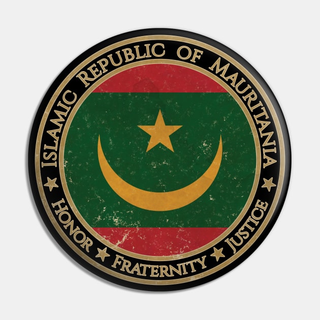 Vintage Islamic Republic of Mauritania Africa African Flag Pin by DragonXX