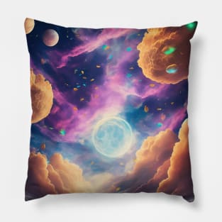 Mystical Nebula Planets Clouds Pillow