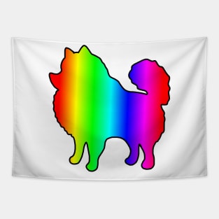 Rainbow Pomeranian Silhouette Tapestry