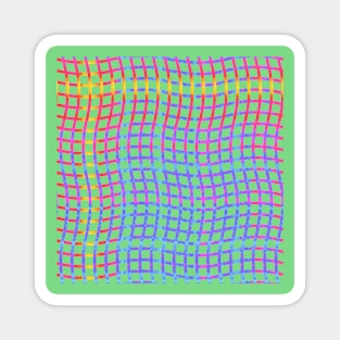 Wavy Plaid Rainbow on Soft Green Magnet