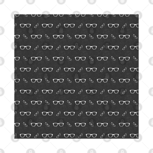 Glasses Pattern | 8 White BG Black by Oliveirallan