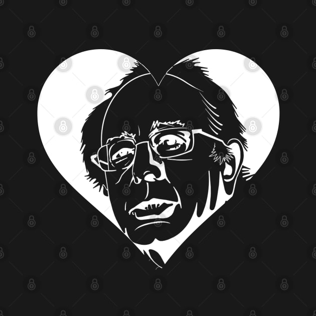 white bernie sanders heart by gossiprag