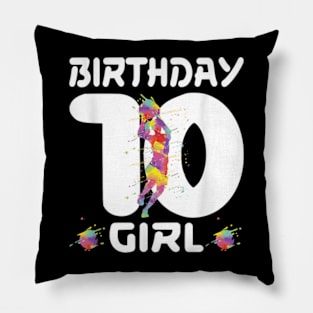 10th Birthday Basketball Ten 10 Year Old Girl Pillow