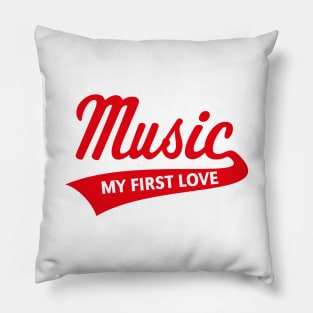 Music - My First Love (I Love Music / Red) Pillow