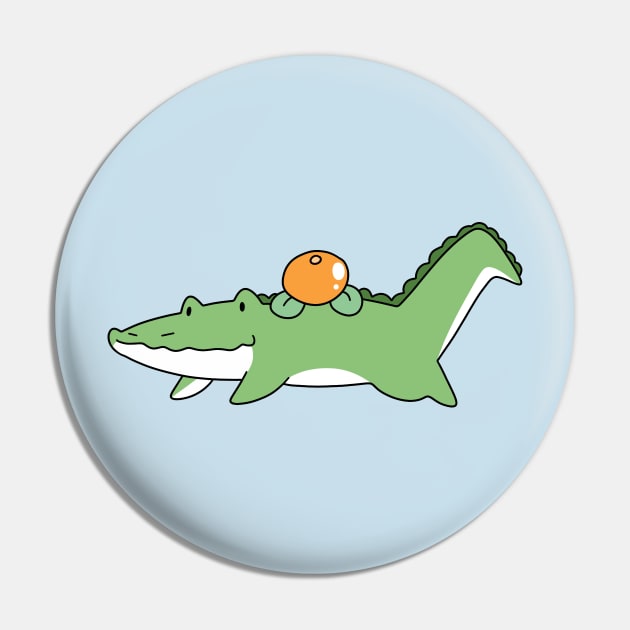 Orange Fruit Alligator Pin by saradaboru